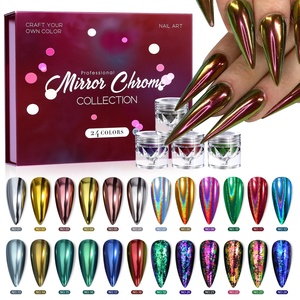 Set de Uñas con Polvo Cromado de Lujo, Logotipo Personalizado, Efecto Espejo, <span class=keywords><strong>Brillo</strong></span> Metálico Iridiscente, <span class=keywords><strong>Manicura</strong></span> en 24 Colores - Product Image 2