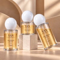 Emballage YAN, flacon pompe en PETG transparent personnalisé de luxe de 60 ml, 100 ml, 120 ml avec bouchon en forme de boule, rechargeable, pour sérum visage cosmétique