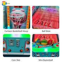 Machine de basket-ball d'arcade commerciale pour le marché américain, jeu électronique d'anneau de basket-ball d'intérieur à monnayeur, avec effets lumineux et interface en anglais