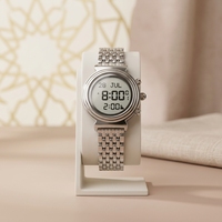 Jam Tangan Azan ALFATIHA Bahan Aluminium Alloy Penunjuk Kiblat dan Waktu Sholat untuk Wanita
