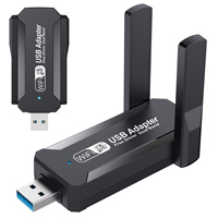 Tarjeta WiFi USB de 300Mbps, 2.4GHz / 5GHz, Doble Banda, Adaptador WiFi sin Controlador, Receptor de Tarjeta de Red