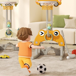 Canasta de Baloncesto para el Hogar Estilo Coche, Soporte de Plástico Elevable para Interiores, Juguete Educativo Multifuncional para Bebés con Puerta de Fútbol - Product Image 2