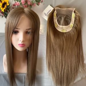 Topper con Chiusura in Pizzo per Capelli Europei, con Retro in Trama, 100% Capelli Umani Vergini, con Divisione a Destra, per Sistema di Integrazione a Rete per Parrucche - Product Image 6