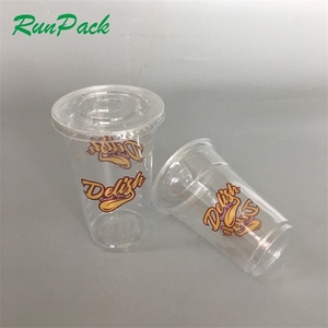 Tasse jetable en pet, 10 pièces 12oz 16oz 20oz 24oz, personnalisé pour jus de yaourt - Product Image 1