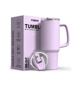 كوب سفر من الفولاذ المقاوم للصدأ سعة 40 أونصة مع مقبض، كوب معزول حراريًا للقهوة - Product Image 1