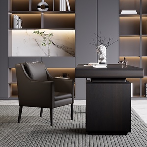 Scrivania in Legno Massello Stile Italiano con Spazio di Archiviazione, <span class=keywords><strong>Tavolo</strong></span> <span class=keywords><strong>da</strong></span> Ufficio Moderno di Lusso per Piccoli Appartamenti e Soggiorni - Product Image 3