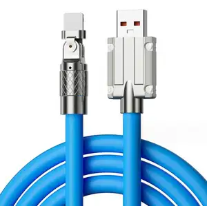 120W Chubby Type C Cable 180 Rotating Fast Charge Cable