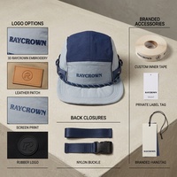 Gorra de camping de 5 paneles con correa trasera de malla transpirable de secado rápido personalizada al por mayor para deportes al aire libre, correr, senderismo y camping