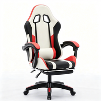Chaise de gaming ergonomique moderne Boss Racing avec dossier haut, appui-tête réglable, massage, pliable, en cuir PU, pivotante, avec repose-pieds