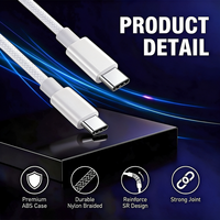 Câble USB C vers USB C à charge rapide PD 60W, 10 pieds, tressé en nylon, 3A, cordon de charge Type C pour téléphone, tablette, ordinateur portable