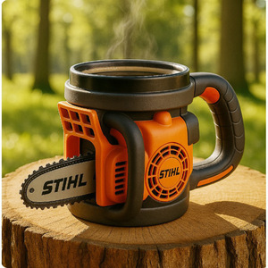 Nueva Taza de Motosierra STIHL con Revestimiento de Resina, Diseño de Dibujos Animados Pintado a Mano <span class=keywords><strong>para</strong></span> Decoración de <span class=keywords><strong>Bodas</strong></span> y Cumpleaños - Product Image 2