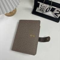 Nouvelle couverture de planificateur de voyage minimaliste en cuir PU de qualité supérieure, durable, avec anneau doré, personnalisée, en lin, petit format A6 avec poche zippée