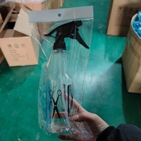 Bouteille en PET de 430ml pour impression de ciseaux de salon de coiffure avec pulvérisateur à pompe PP bouteille en plastique de manipulation de surface d'impression d'écran de corps