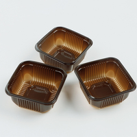 Boîte d'emballage jetable en plastique PP doré, recyclable, pour gâteaux de lune, pâtisseries, desserts, bonbons, TIMES TMHB-2.634