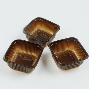 Gold PP Plastic Disposable Recyclable Stamping Mooncake Pastry <strong>Dessert</strong> Cake Candy <strong>Tray</strong> Box Packaging TIMES TMHB-<strong>2</strong>.634 - Product Image 3