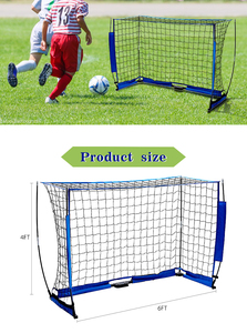 Portería de fútbol plegable deportiva de primera categoría con postes de hierro, varilla de fibra de vidrio, bolsa de transporte portátil, fácil de configurar y para canchas Plus - Product Image 2