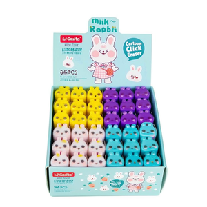 MiCasita Cartoon Click Eraser 48 Pcs Rabbit Design For Kids School Supplies - Product Image 1