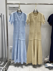 OUDINA Vendita all'Ingrosso di Fabbrica Nuovi Colori per Ramadan ed Eid Abito Lungo in Maglia a Maniche Corte Sopra il <span class=keywords><strong>Ginocchio</strong></span> per Donne - Product Image 6