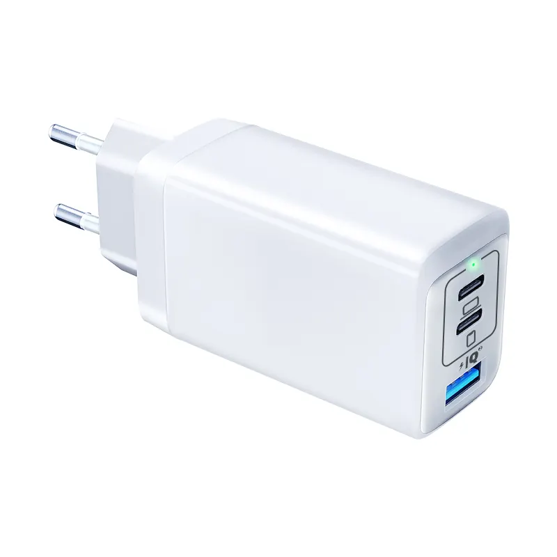 Travel-Friendly Compact Design 3 port 65W PD 3.0 QC 3.0 USB C adapter with US foldable Wall Charger