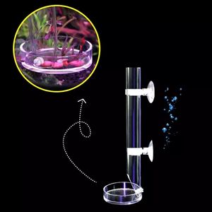 새우 먹이 접시 아크릴 새우 먹이통 6cm 접시 포함 수족관 어항 물고기 먹이 공급 튜브 - Product Image 5