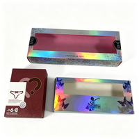 Boîtes personnalisées à fenêtre holographique avec affichage en PVC transparent et impression couleur intégrale, boîtes à effet arc-en-ciel pour l'emballage de sous-vêtements