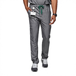 Pantalon chirurgical classique coupe droite pour homme, mélange de coton, 9 poches, tissu Dobby extensible 4 directions, usage hospitalier, lavage en machine, ODM - Product Image 3