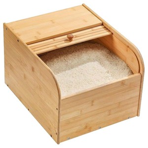 Caja de Almacenamiento de Arroz de Bambú, Rectangular, Hermética, con Tapa de Madera, para Uso en la Cocina - Product Image 5
