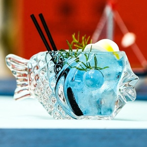 แก้วค็อกเทลรูปปลาสร้างสรรค์ แก้วทิกิปลาปักเป้าใส แก้วดื่มรูปสัตว์ 3 มิติ สำหรับร้านอาหารอาหารทะเล - Product Image 5