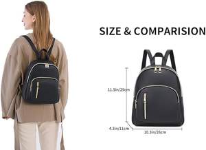 Mochila Mini Personalizada para Mujer, Bolso de Cuero PU Antirrobo, Impermeable, de Nailon, Geométrico, Moderno, Informal, para Viajes, Mochila de Día - Product Image 2