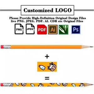 Lápices de Madera Personalizados al por Mayor con Logotipo Negro, Dureza 2B/HB, Regalo Promocional Escolar, Lápices de Madera Estándar para Dibujar y Escribir, al por Mayor para Niños - Product Image 2
