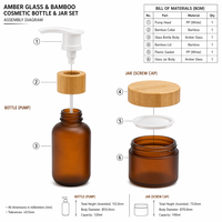 Bouteille et pot en plastique PET ambré givré avec impression personnalisée et bouchon à vis pour crème pour le visage, masque facial, essence capillaire