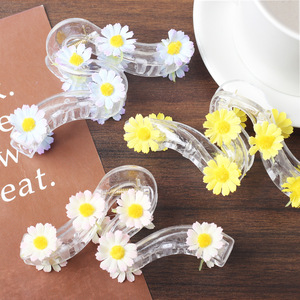 Custom Plastic Flower Cute Daisy Hair Clip Claws with Five Round Flowers Fashion Unisex Daily Hair Accessory - Product Image 2
