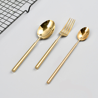Vente en gros de vaisselle de luxe en acier inoxydable couverts dorés lavables au lave-vaisselle couverts pour mariage
