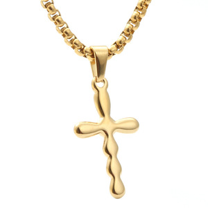 <b>Cross</b> Pendant Necklace Zinc Alloy Unisex Gift Jewelry Hip Hop Style - Product Image 1
