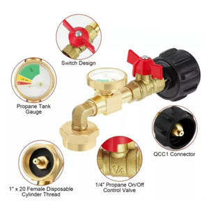 Adaptateur coudé en laiton à 90 degrés Vanne <span class=keywords><strong>de</strong></span> contrôle basse pression Surface lisse pour recharge <span class=keywords><strong>de</strong></span> propane <span class=keywords><strong>de</strong></span> 1lb 20lb Raccords <span class=keywords><strong>de</strong></span> tuyau <span class=keywords><strong>de</strong></span> gril <span class=keywords><strong>de</strong></span> camping - Product Image 4