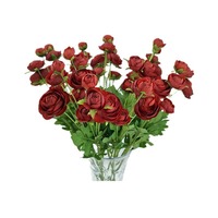 Buket Bunga Kamelia Peony Empat Kepala Buatan, Dekorasi Pernikahan dan Rumah, Bunga Sutra Model Cina Grosir