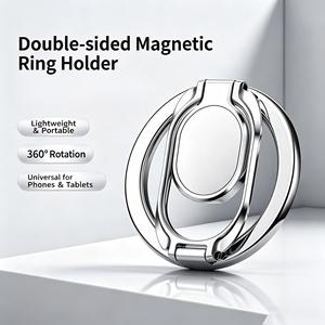 Soporte Magnético Universal Plegable de Doble Cara para Teléfono Celular, Anillo Metálico para <span class=keywords><strong>Auto</strong></span>, Portátil, con Logotipo Personalizado, para Uso en <span class=keywords><strong>Auto</strong></span> y Escritorio - Product Image 2