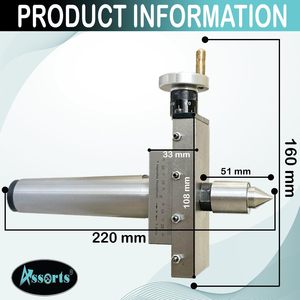 Accessoire de tournage conique avec pointe tournante pour tour métrique, conique Morse 4MT, construction en acier - Product Image 3