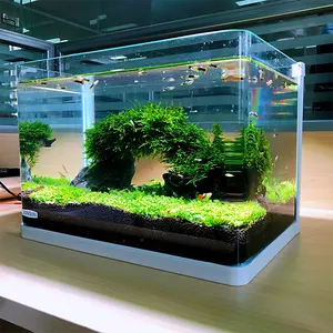 Atacado pequeno peixe tanque vidro peixe tanque decorativo tabela aquário