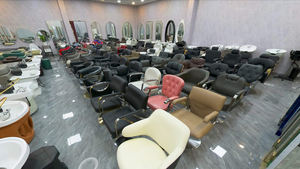 Chaises de coiffure <span class=keywords><strong>Miaosen</strong></span>, pompe hydraulique violette, salon de beauté, coupe, coiffage, barbier, en or - Product Image 6