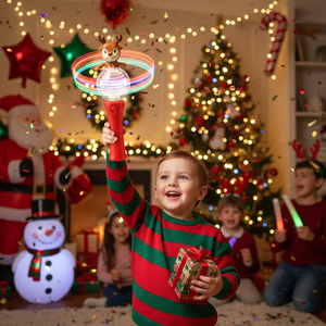 Jouets promotionnels <span class=keywords><strong>de</strong></span> Noël : Boule transparente renne, baguette lumineuse rotative, bâton lumineux LED – Fournitures pour fêtes <span class=keywords><strong>de</strong></span> Noël et <span class=keywords><strong>de</strong></span> fin d'année pour enfants - Product Image 5