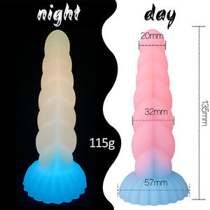 Dildo lumineux en silicone avec ventouse, jouets sexuels anaux, gros plug anal lumineux, plug anal souple et flexible, jouets sexuels pour femmes - Product Image 2