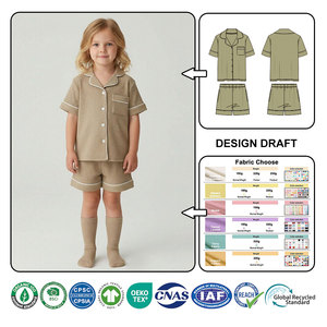 Set <span class=keywords><strong>Pigiama</strong></span> in <span class=keywords><strong>Cotone</strong></span> Biologico a Nido d'Ape per Ragazze, Manica Corta, Estivo, Certificato OEKO-TEX, 2 Pezzi, Traspirante e Morbido - Product Image 2