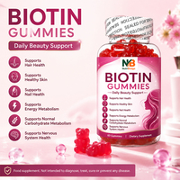 Fournisseur direct d'usine, gommes à mâcher à la biotine à la fraise sans OGM, sans gluten, pour la peau et les ongles
