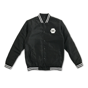 Chaqueta bomber de béisbol bordada satén personalizada para hombre servicio OEM - Product Image 2
