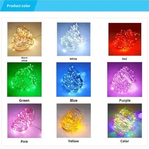 3D <span class=keywords><strong>LED</strong></span> USB nhỏ không thấm nước nhấp nháy thay đổi độ sáng chuỗi đèn điều khiển từ xa hộp pin treo kỳ nghỉ trang trí ấm Trắng - Product Image 2