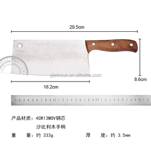 Couteau couperet en acier inoxydable de haute qualité manche en bois d'origine lame épaisse lourde cuisine <span class=keywords><strong>hachoir</strong></span> chinois de boucher - Product Image 6