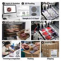 Écussons en caoutchouc PVC souple 3D personnalisés, étiquettes en silicone gaufrées imperméables avec fermeture auto-agrippante pour sacs, vêtements et chapeaux d'extérieur