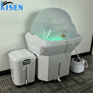 Lavabo Multifuncional para Spa Capilar Kisen - Lavabo Eléctrico con Hidroterapia en Cascada, Tanque de Agua de 60L, Tanque de Aguas Residuales de 18L - Product Image 3