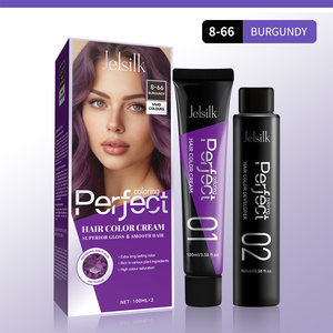 Jelsilk Crema Colorante Professionale per Capelli alla Cheratina <span class=keywords><strong>Senza</strong></span> <span class=keywords><strong>Ammoniaca</strong></span>, Tinta Permanente Delicata alle Erbe 200ml, Lisciante Idratante per Capelli Grigi - Product Image 1